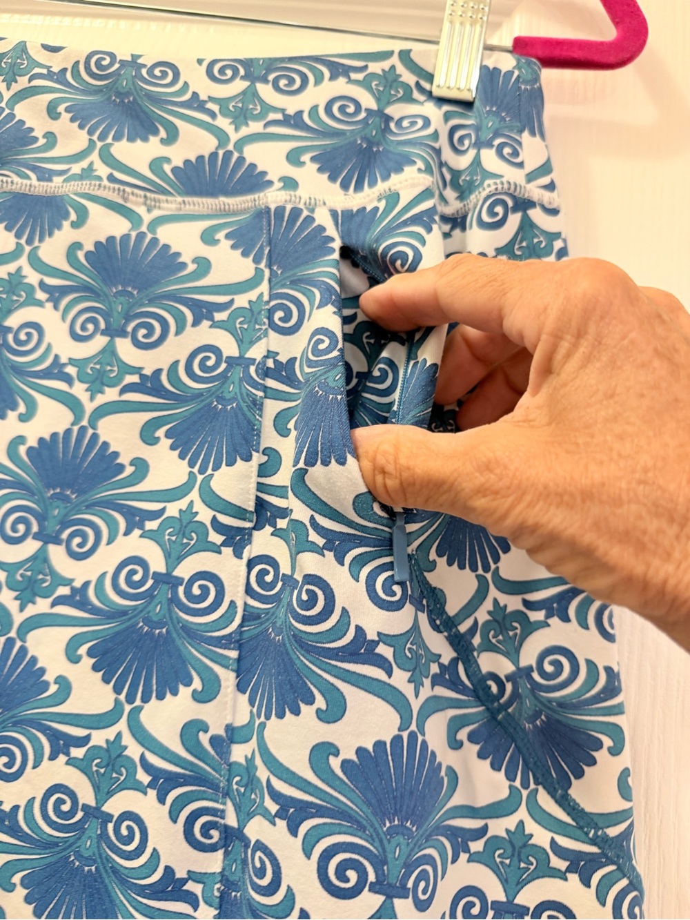 Title Nine Blue and Teal Patterned Skirt - Picture 3 of 6